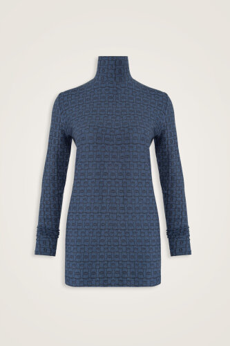 Woven Noor Indigo Long Supreme Blouse 