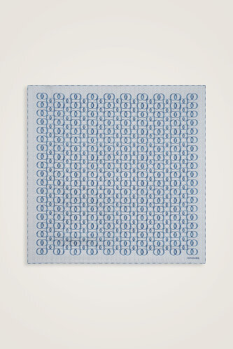 Woven Noor Indigo Silk Twill Scarf 