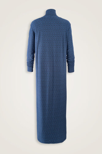 Woven Noor Indigo Turtleneck Combed Cotton Dress - 2