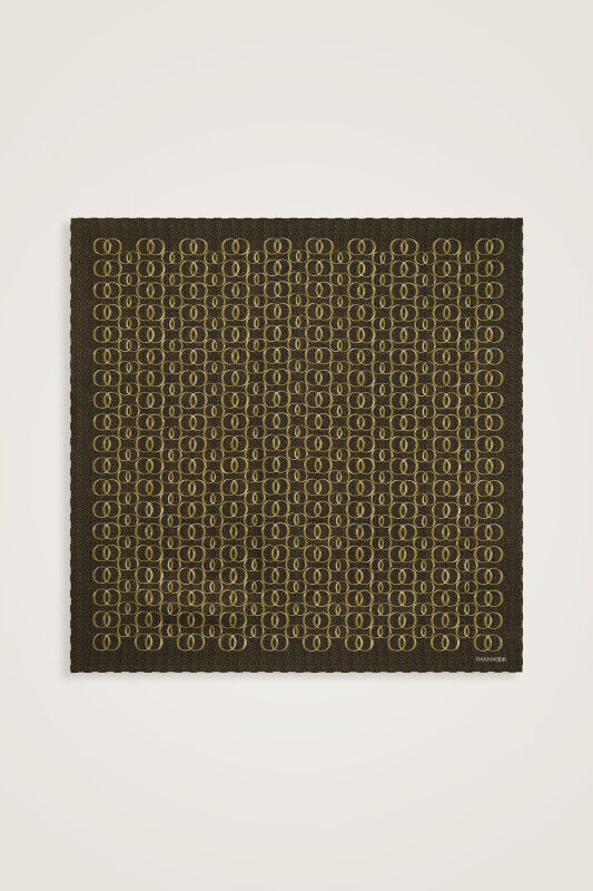 Woven Noor Khaki Silk Twill Scarf - 2