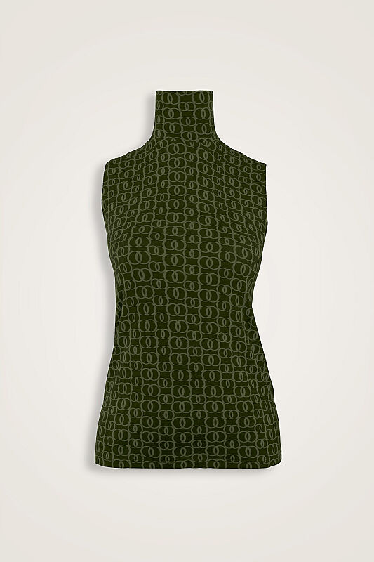 Woven Noor Khaki Supreme Sleeveless Blouse - 1