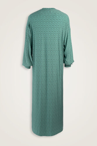 Woven Noor Mint Green Rib-Cuffed Combed Cotton Dress - 2