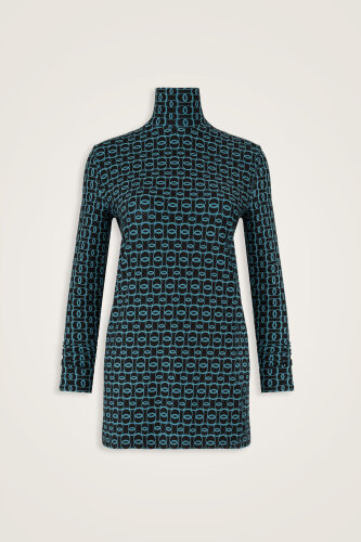 Woven Noor Navy Blue Long Supreme Blouse 