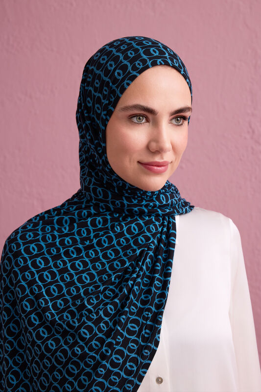 Woven Noor Navy Blue Supreme Shawl - 1