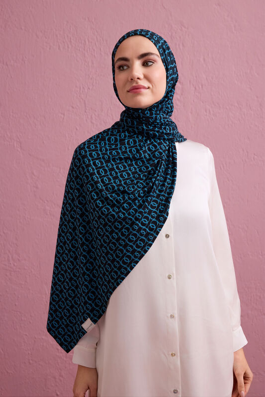 Woven Noor Navy Blue Supreme Shawl - 3