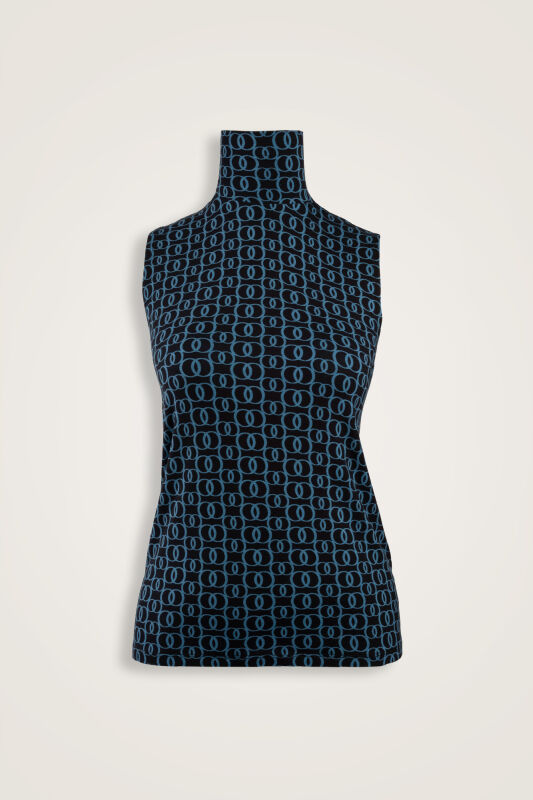 Woven Noor Navy Supreme Sleeveless Blouse - 1