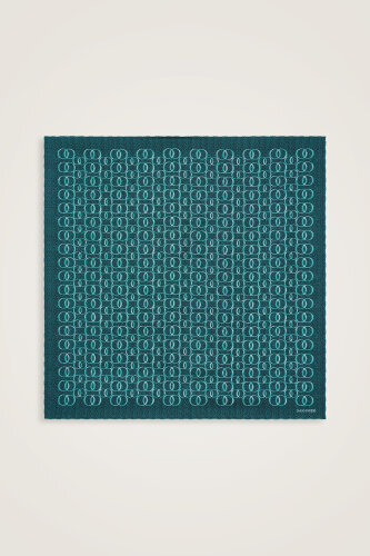 Woven Noor Petrol Silk Twill Scarf 
