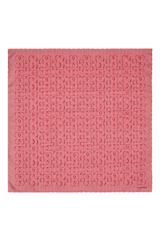 Woven Noor Pink Twill Silk Scarf - 1