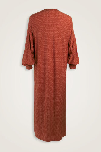 Woven Noor Tan Sleeve Rib Combed Cotton Dress - Imannoor (2)
