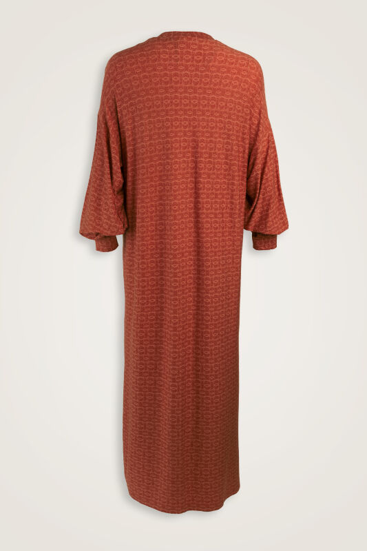 Woven Noor Tan Sleeve Rib Combed Cotton Dress - 2