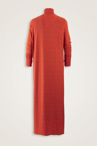 Woven Noor Tan Turtleneck Combed Cotton Dress - 2