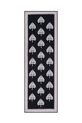 Yaprak Siyah Modal Şal 70x210 - 1