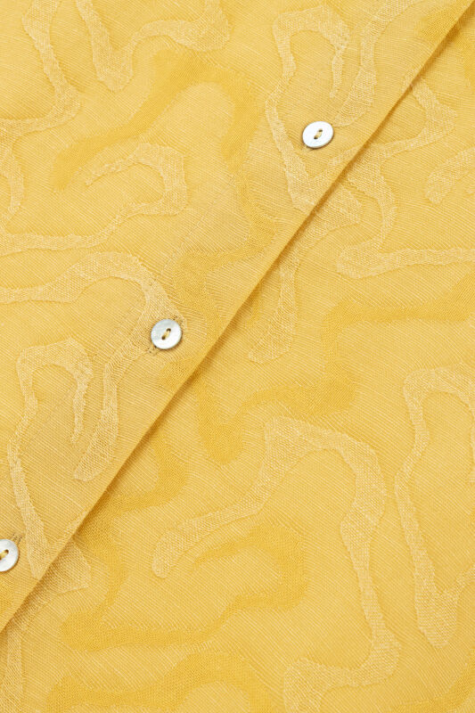 Yellow Linen Jacquard Shirt - 5