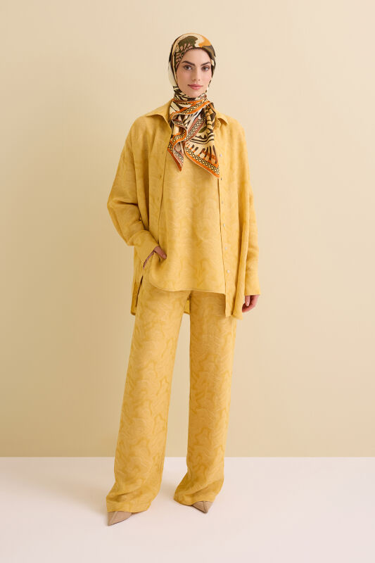 Yellow Linen Jacquard Shirt - 6