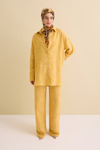 Yellow Linen Jacquard Shirt 