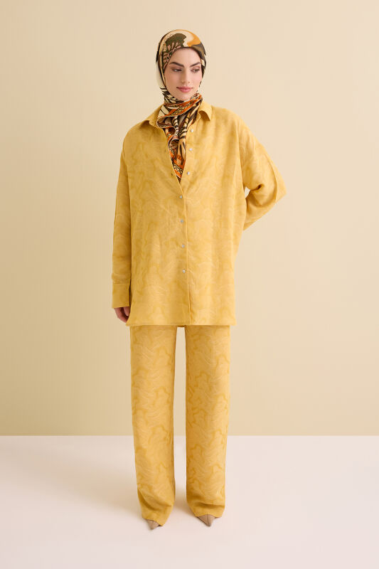 Yellow Linen Jacquard Shirt - 1