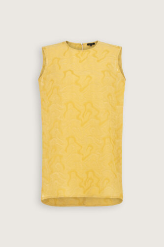 Yellow Linen Jacquard Undershirt - 2