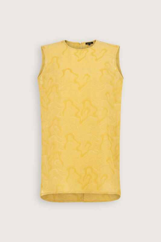 Yellow Linen Jacquard Undershirt - 2