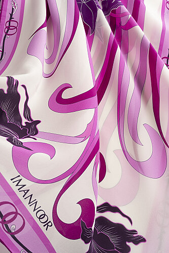 Yeni Dünya Pembe Krep İpek Kaftan Şalı 70x210 - Imannoor (4)