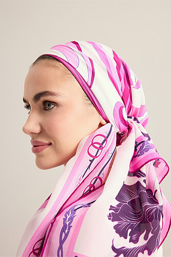 Yeni Dünya Pembe Krep İpek Kaftan Şalı 70x210 - Imannoor (3)