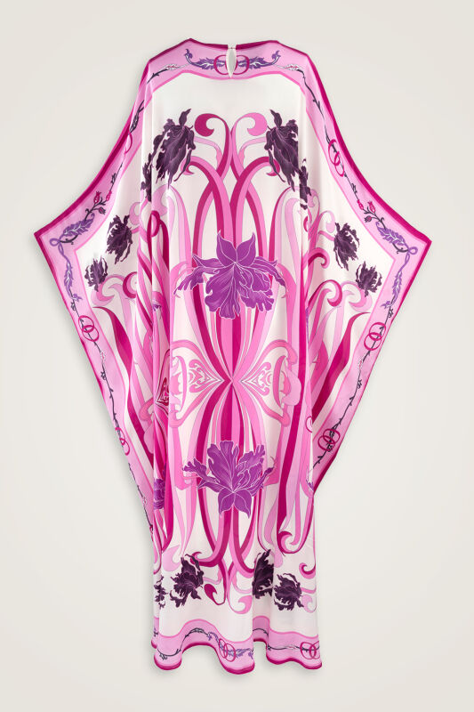 Yeni Dünya Pembe Krep İpek Kaftan - 3
