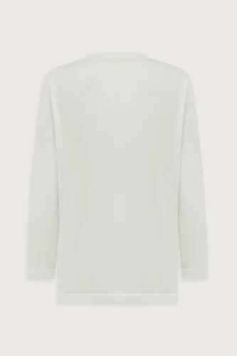 Yıldızlı Gece Beyaz İpek Triko Uzun Kol Hırka - Imannoor (4)