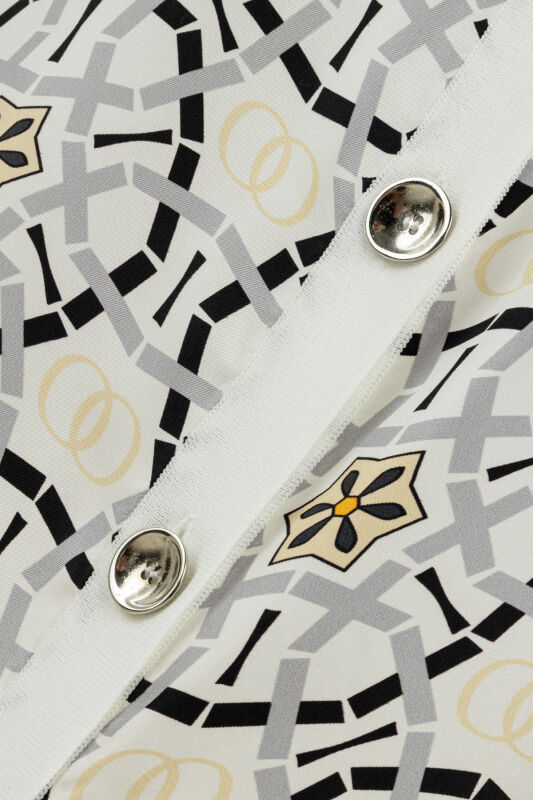 Yıldızlı Gece Beyaz İpek Triko Uzun Kol Hırka - 6