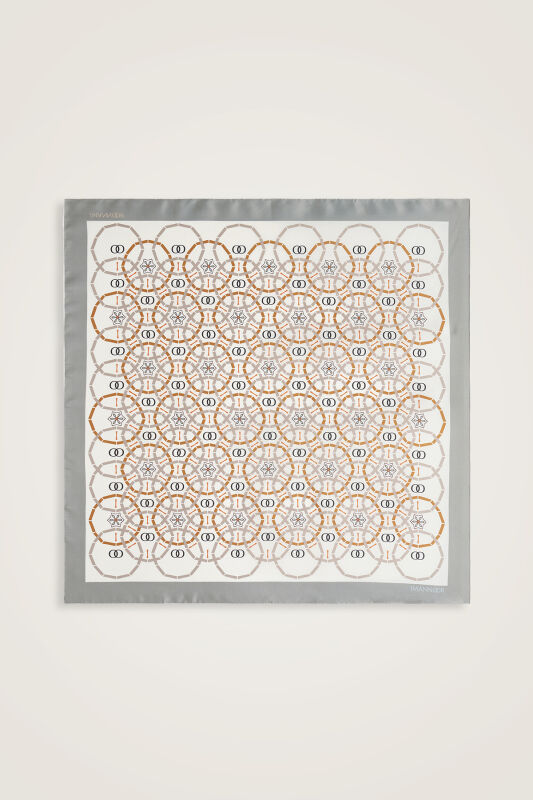 Yıldızlı Gece İndigo Çift Taraflı Tivil İpek Eşarp 90x90 - 3