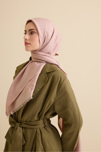 Yıldızlı Gece Koyu Pudra Pamuk İpek Şal 70x200 - Imannoor (1)