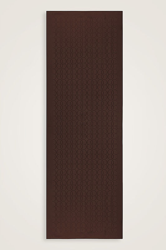 Yonca Logo Kahve Naia Jakar İpek Şal 70x210 - 1