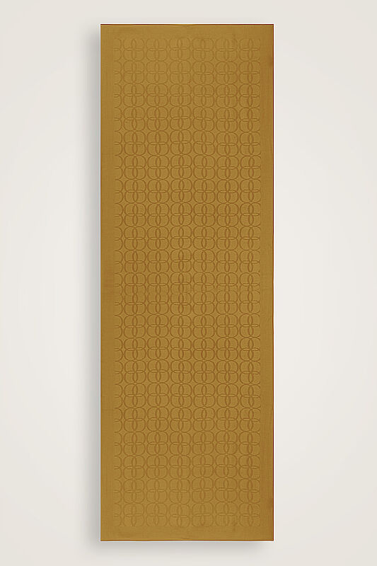Yonca Logo Khaki Naia Jacquard Silk Scarf - 1