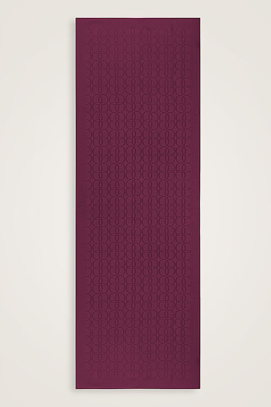 Yonca Logo Plum Naia Jacquard Silk Scarf - 1