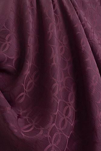 Yonca Logo Plum Naia Jacquard Silk Scarf - 2