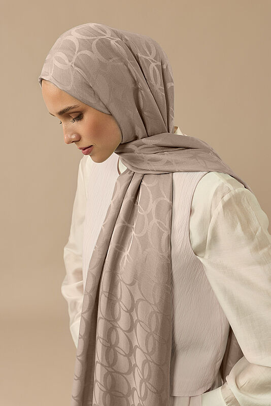 Yonca Logo Stone Naia Jacquard Silk Scarf - 1
