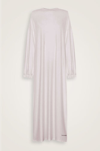 Yuvarlak Yaka Açık Taş Penye Elbise - Imannoor (2)