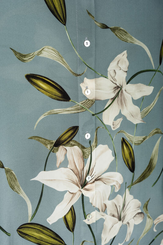 Zambak Turquoise Silk Shirt Pajamas - 3