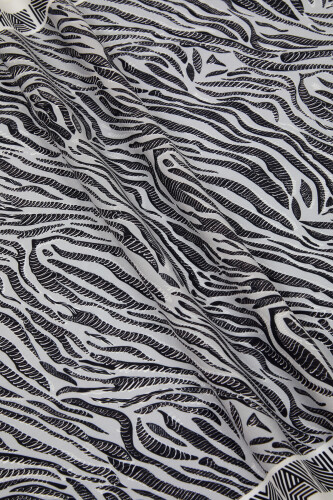 Zebra Flosh Viscose Shawl Grey - 4