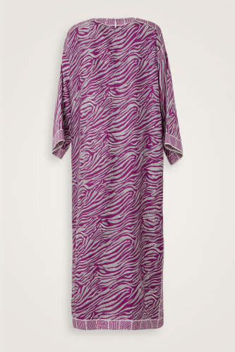 Zebra Silk Dress Fuchsia - Imannoor (1)