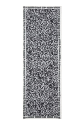 Zebra Gri Floş Viskon Şal 70x210 - 2