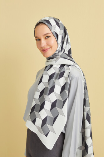 ZigZag Flosh Viscose Shawl White - 2