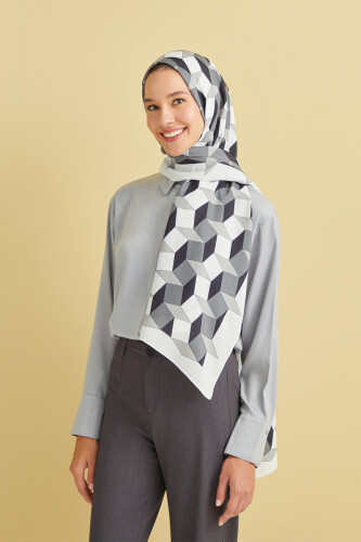 ZigZag Flosh Viscose Shawl White - 5