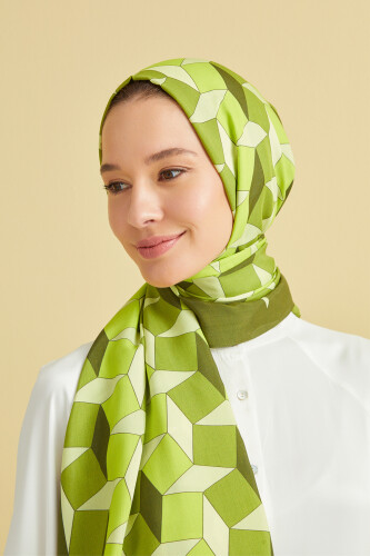 ZigZag Flosh Viscose Shawl Yellow - 3