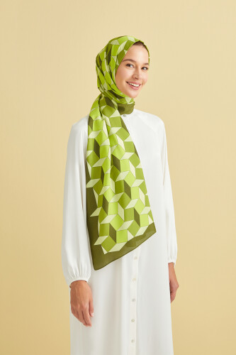 ZigZag Flosh Viscose Shawl Yellow - 5