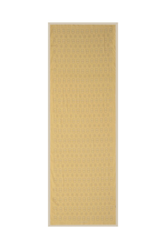 Zincir Baskı Sarı Floş Viskon Şal 70x210 