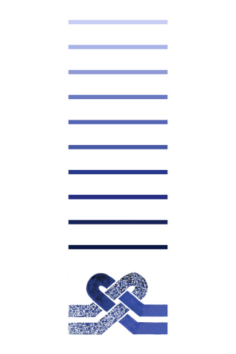 Zincir Beyaz-Mavi İpek Şal 70x220 - 1