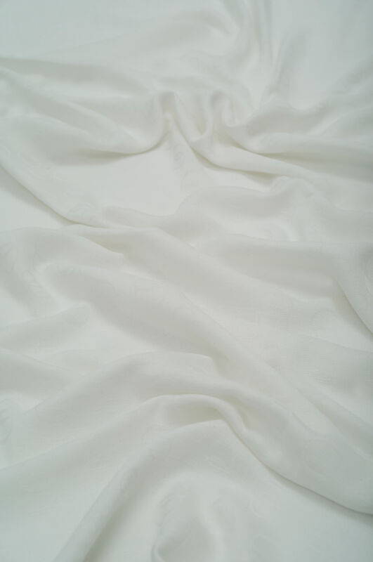 Zincir Desen Beyaz Pamuk İpek Şal 70x210 - 2