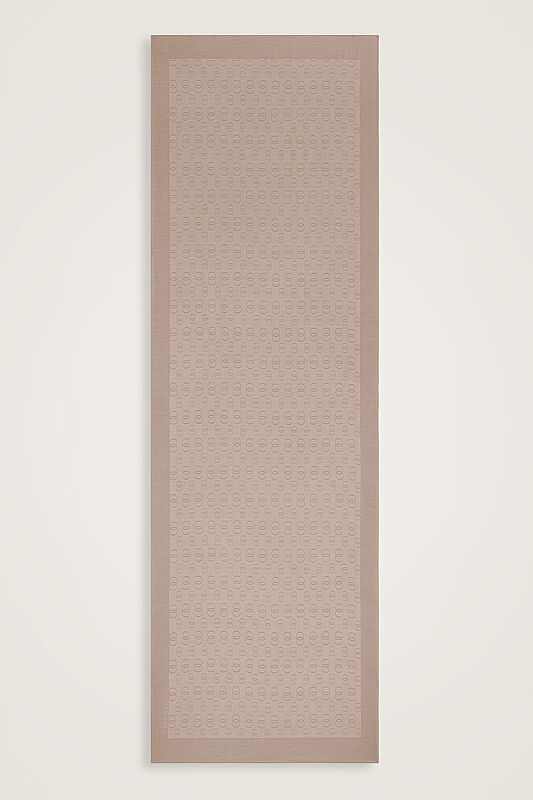 Zincir Desen Krem Pamuk İpek Şal 70x210 - 2