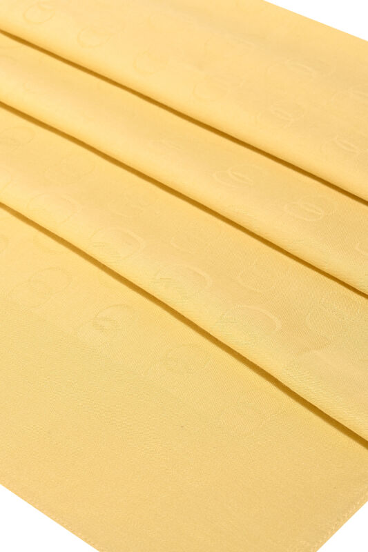 Zincir Desen Limon Sarısı Pamuk İpek Şal 70x210 - 2