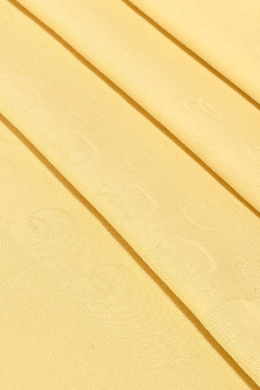 Zincir Desen Limon Sarısı Pamuk İpek Şal 70x210 - 2