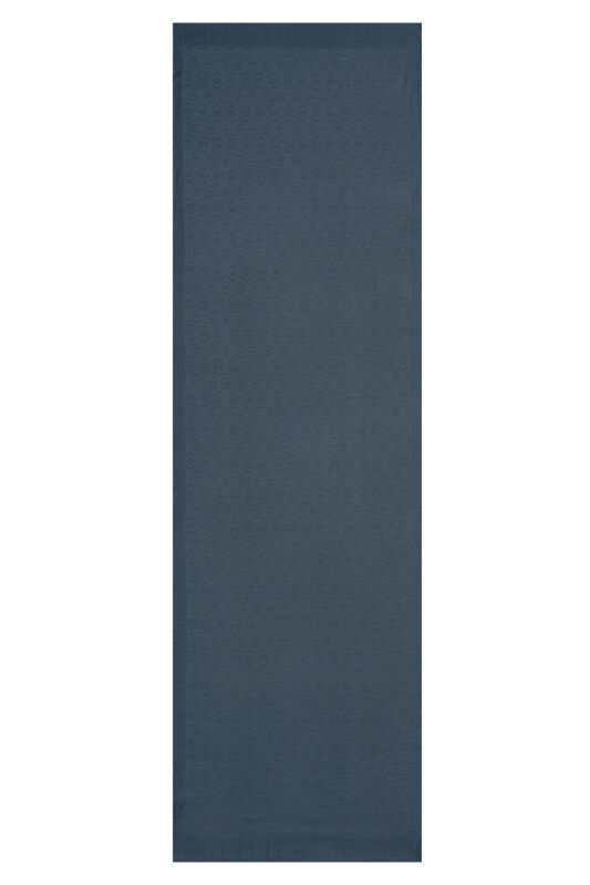 Zincir Desen Petrol Mavisi Pamuk İpek Şal 70x210 - 2